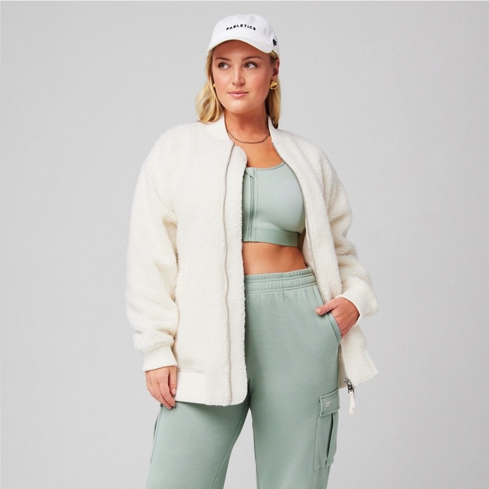 Fabletics Teddy Oversized Bomber Jacket